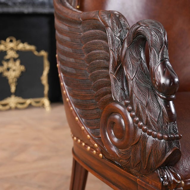 Leather Swan Arm Chair For Sale - Image 14 of 14