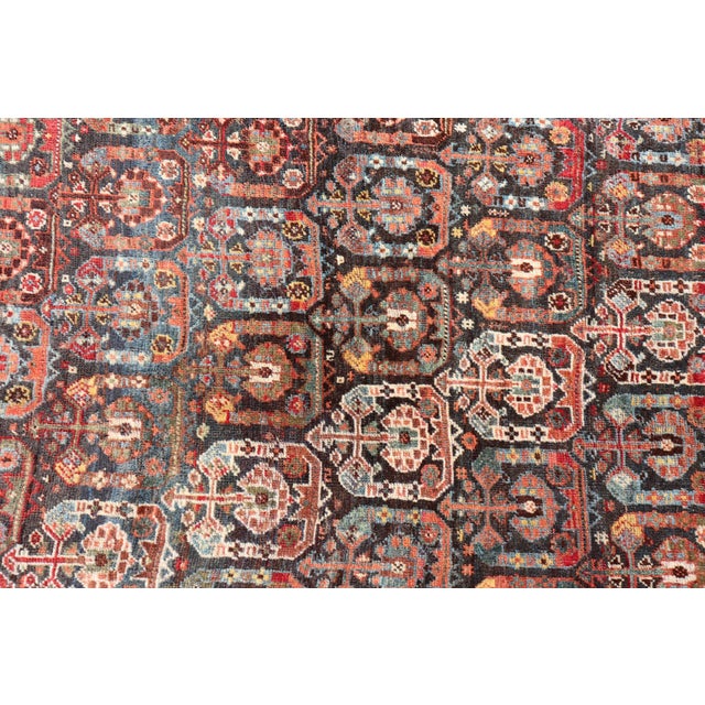 Antique Persian Qashqai Rug With Intricate Tribal Motifs and Rich Color Palette 6'10"x9'3" For Sale In Atlanta - Image 6 of 11