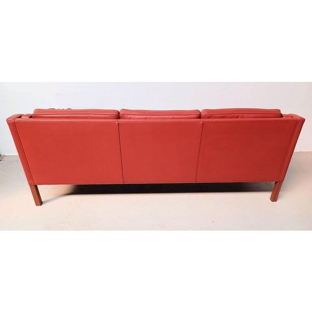 Textile Restored 3 Seater Model 2213 Leather Sofa by Børge Mogensen, 1970s For Sale - Image 7 of 14