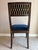 Jonathan Charles Open Back Dining Chair, Custom Blue Velvet Upholstery, Bleached Crotch Walnut Finish, Gold Accents For Sale - Image 9 of 18