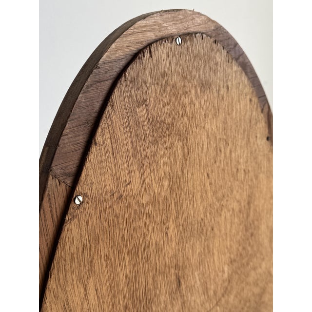 Vintage Oval Oak Mirror with Beveled Glass, 1980s For Sale - Image 17 of 18