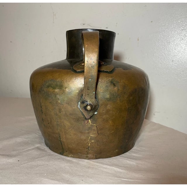 Rare Antique 19th Century Handmade Hammered Dovetailed Thick Copper Jug Pot For Sale - Image 4 of 14