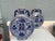 Late 20th Century Vintage Asian Flat Urns With Two Handles in Blue & White- 2 For Sale - Image 5 of 8