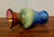 Blue Vintage Flux Studio Glass Vase, Cobalt to Amber Fade For Sale - Image 8 of 11