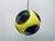Plastic Vintage Ufo Ceiling Lamp in Yellow Plastic and the Black Grids from Massive Lighting, 1970s For Sale - Image 7 of 18
