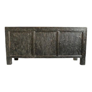 Vintage Rustic Modern Blackened Sideboard / Credenza For Sale