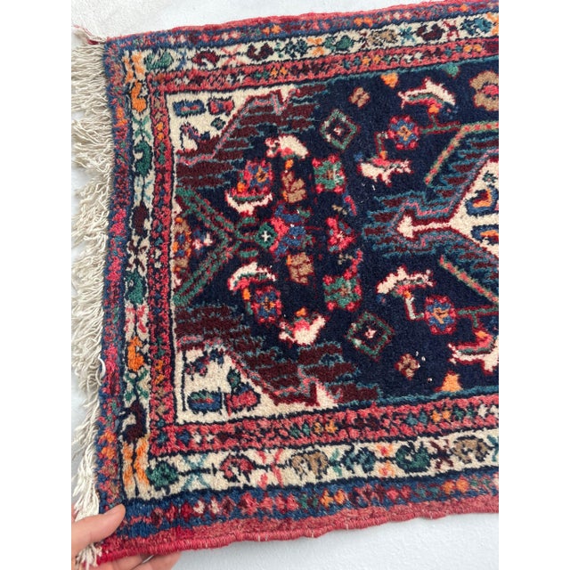 1950s Vintage Navy Tribal Rug| 2 x 3 | Chairish