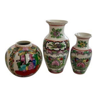 Early 20th Century Famille Rose Chinoiserie Vases - Set of 33 For Sale