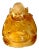 Small Vintage Amber Color Asian Crystal Buddha Figure For Sale