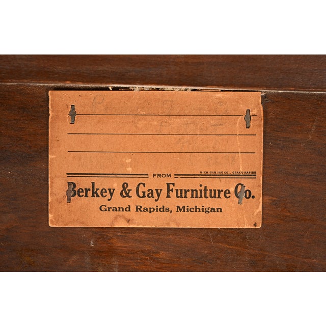 Berkey & Gay Antique Early American Carved Mahogany Full Size Bed, Circa 1920s For Sale - Image 13 of 14