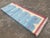 Sky Blue Handmade Cotton Vegetable Dyed Rug, Sky Blue and Pink Geometric Dhurrie-8'x10' For Sale - Image 8 of 13