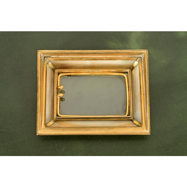 Tiffany Studios New York Grapevine Bronze Doré and Favrile Slag Glass Desk Calendar Holder or Picture Frame For Sale - Image 9 of 12