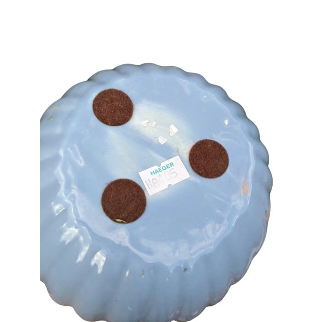 Postmodern Royal Haeger Blue Ceramic Orb Vase For Sale - Image 9 of 12