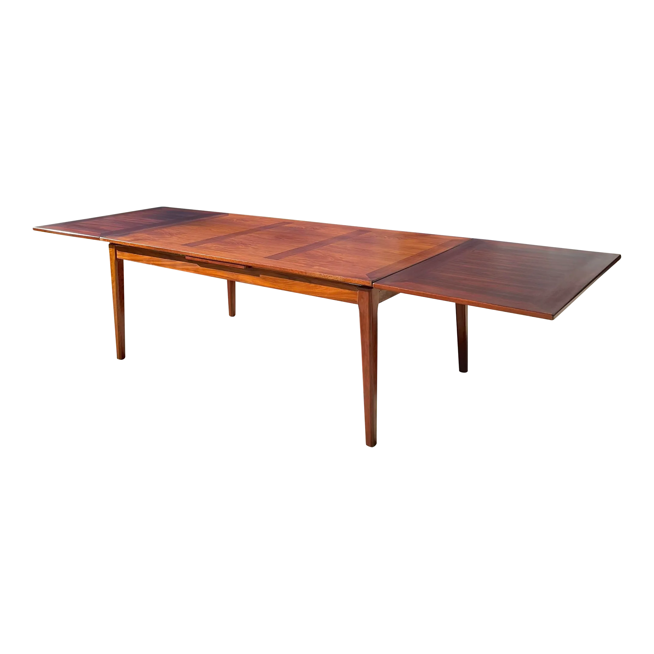 Mid Century Two-Toned Rosewood Extendable Dining Table for a Feast
