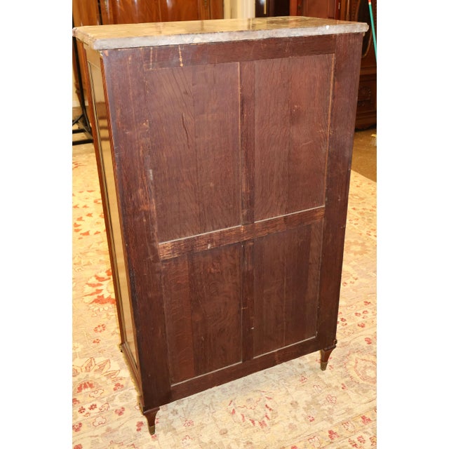 19th Century Marble Top Bronze & Plum Pudding Mahogany Cabinet by L. Cueunieres For Sale - Image 4 of 11