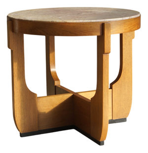 Dutch Art Deco Coffee Table with Marble Top, 1920s