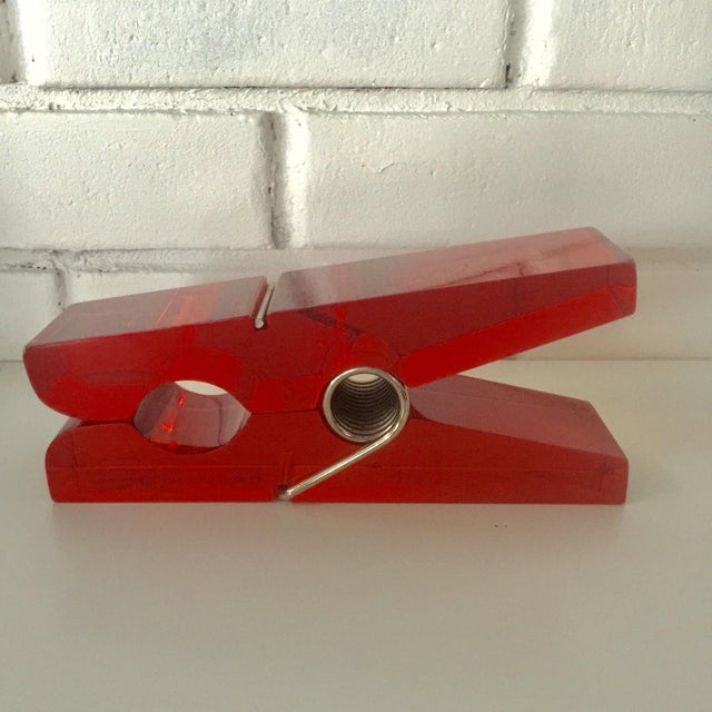 Giant Red Lucite Clothespin For Sale - Image 4 of 8