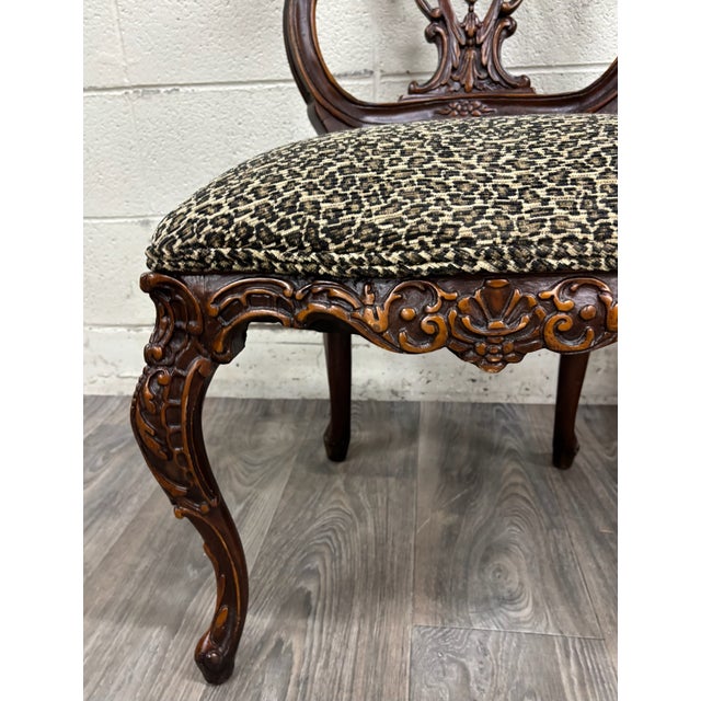 Wood Antique Late 1800s French Rococo Revival Carved Walnut Side Chairs - Pair For Sale - Image 7 of 15