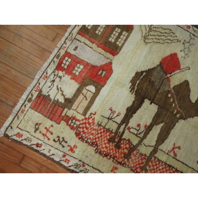 Early 21st Century Early 21st Century Zabihi Collection Caravan Pictorial Turkish Rug - 3'6" x 6'4" For Sale - Image 5 of 6