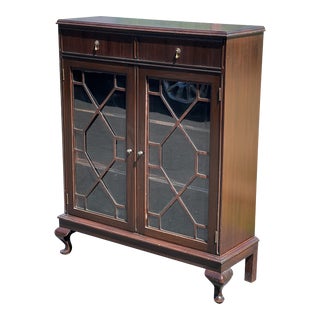 1940s Vintage Two Door Mahogany Bookcase For Sale