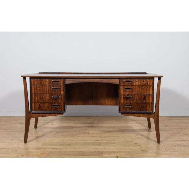 H.P. Hansen Mid-Century Modern Danish Rosewood Desk by Svend Åge Madsen for H.P. Hansen, Denmark, 1960s For Sale - Image 4 of 18