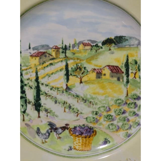 Late 20th Century Late 20th Century Set of Six Tuscan Country Interiors Stone Were Scenic Salad Luncheon Dessert Plates For Sale - Image 5 of 8