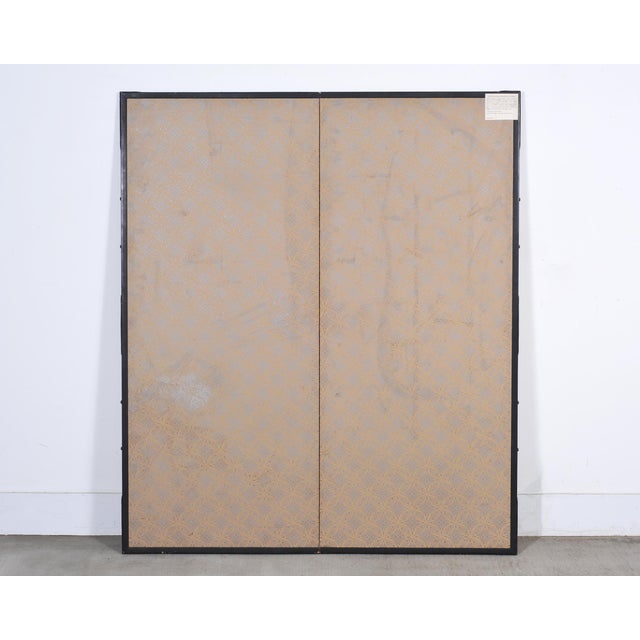 Japanese Meiji Two Panel Screen Birds Flowers in Autumn Landscape For Sale - Image 18 of 18