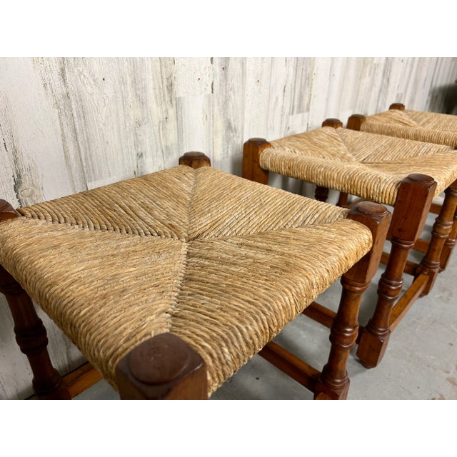 Early 20th Century Antique Rustic Wild Cherrywood Stools For Sale - Image 5 of 12