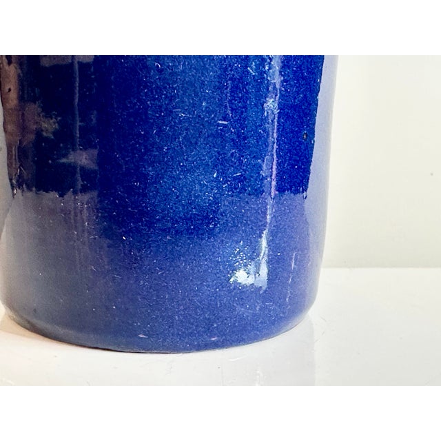 Cobalt Blue Hand-Thrown Studio Ceramic Vase, Germany, 1970s For Sale - Image 4 of 12