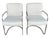 Mid-Century Modern Set of 4 Bauhaus-Style Chrome Cantilever Dining Chairs in Oyster Upholstery For Sale - Image 3 of 16