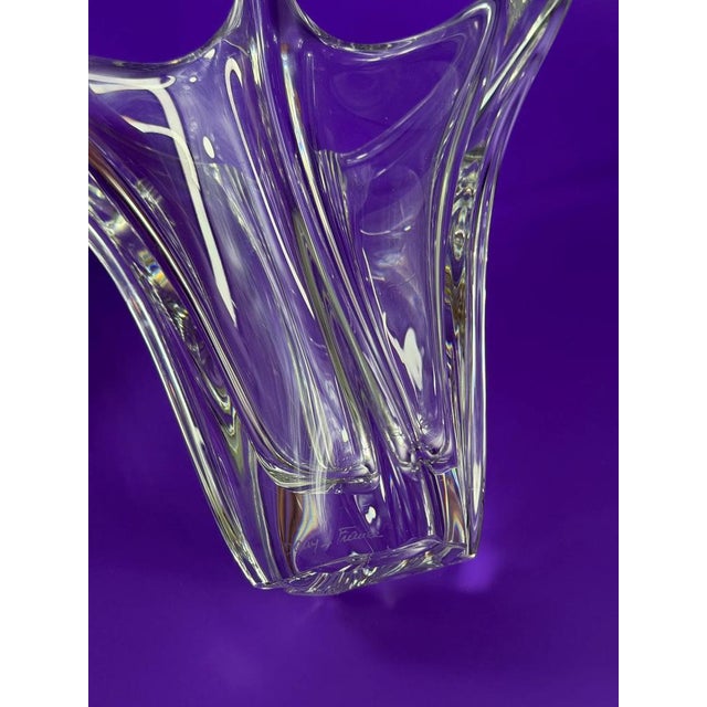 Vintage Sculptural Crystal Vase from Daum, France, 1970s For Sale - Image 11 of 13