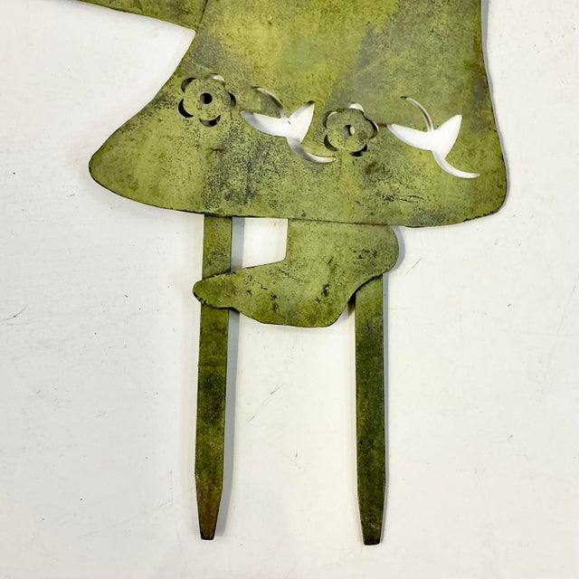 1950s Vintage Arts & Crafts Rustic European French Garden Ornaments, Kid Silhouettes - A Pair. For Sale - Image 12 of 15