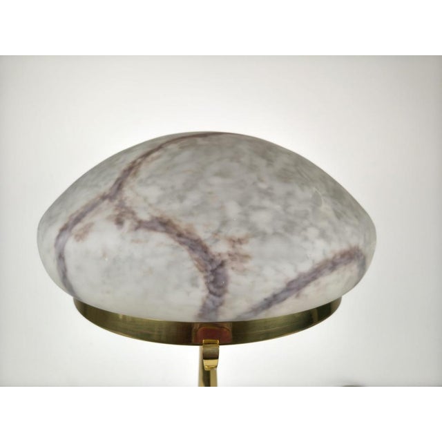 Large Postmodern Brass and Marbled Glass Table Lamp, 1960s For Sale - Image 9 of 18