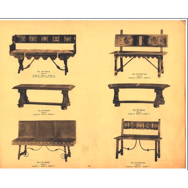 1930's Kittinger Furniture Spanish Baroque Style Iron-Mounted Walnut Hall Bench For Sale - Image 15 of 17