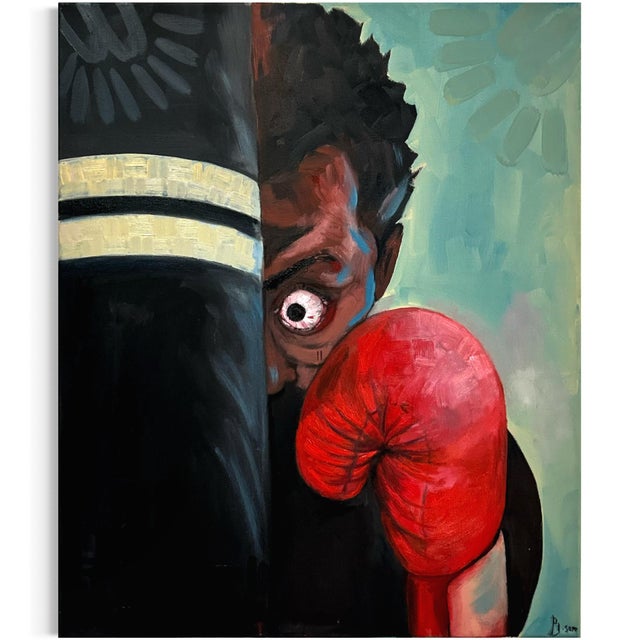 This painting reflects resilience, the quiet ability to endure and remain steady under pressure. The figure stands behind...