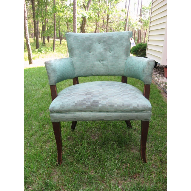 Vintage Gray Floral Accent Chair Chairish