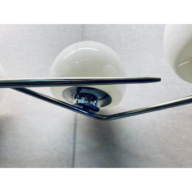 Italian Space Age Ceiling Light in Opaline Glass, Italy, 1960s For Sale - Image 13 of 18