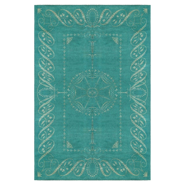 Doris Leslie Blau 1940s Vintage European Rug with Neoclassical Motifs For Sale