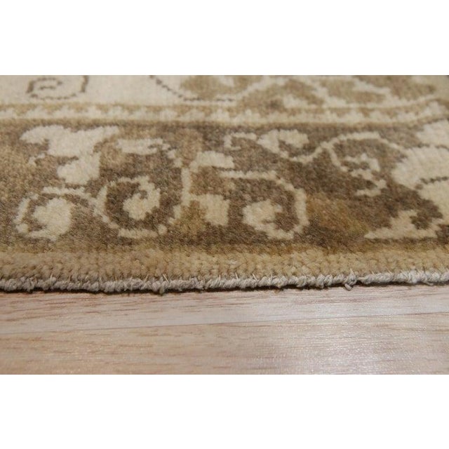 3x10 Ivory Hand-Knotted Wool Floral Scrollwork Geometric Modern Carpet Rug For Sale In New York - Image 6 of 10