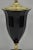Neoclassical Antique French Neoclassical Black Faceted Opalene Glass Urn Brass Table Lamp For Sale - Image 3 of 13