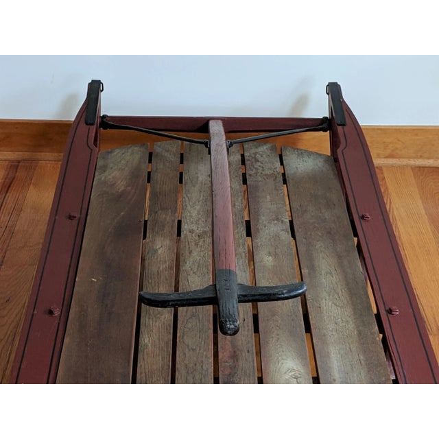 Vintage Americana Large Wood Sled For Sale In Raleigh - Image 6 of 11
