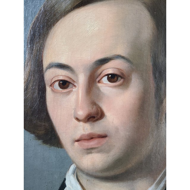 Antique 19th Century Oil Painting Portrait of a Man For Sale In Los Angeles - Image 6 of 17