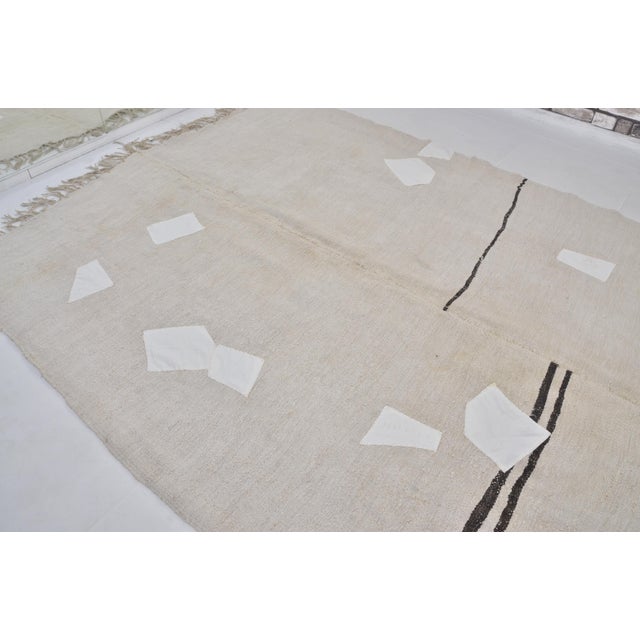 Oversize Vintage Hemp Kilim Rug For Sale - Image 9 of 10