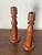 Mid-Century Modern Vintage Midcentury Pair of Hand Turned Wooden Candlesticks 13” Height For Sale - Image 3 of 7