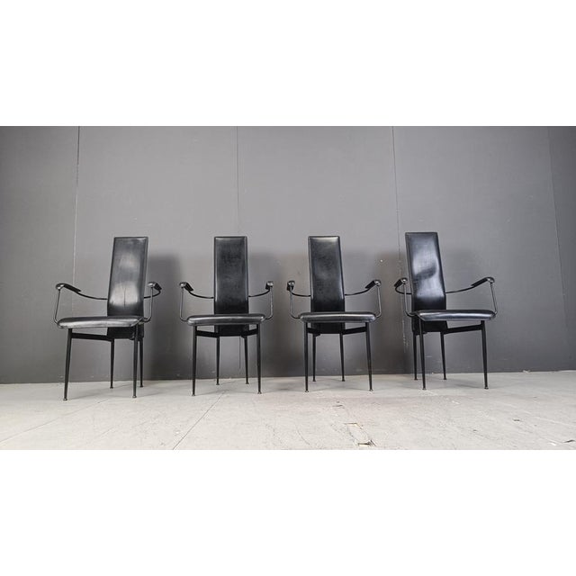 1980s Vintage S44 Dining Chairs by Giancarlo Vegni for Fasem, 1980s, Set of 4 For Sale - Image 5 of 10