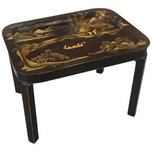 1960s Chinoiserie Lacquer Tray Top Cocktail Table