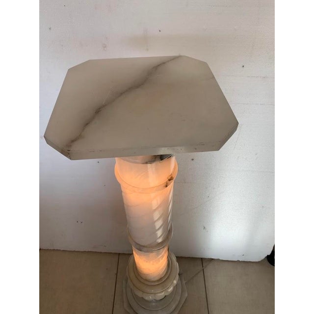 Alabaster Column with Twisted Finial, 1900s For Sale - Image 3 of 7
