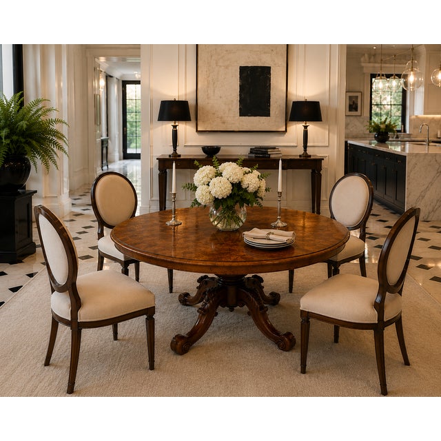 A superb quality Victorian burr walnut beautifully carved centre table of impressive scale and exceptional decorative...