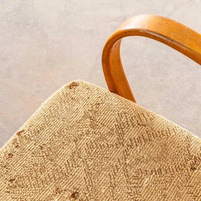 Armchairs with Geometric Slub Jacquard Upholstery by Jaroslav Šmídek, 1950s For Sale - Image 4 of 11