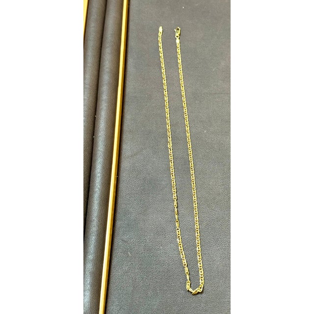 Vintage 18 Karat Yellow Gold 7.4 Gm, Link Chain, 3.22 mm Necklace, 18.5" Long For Sale In New York - Image 6 of 18